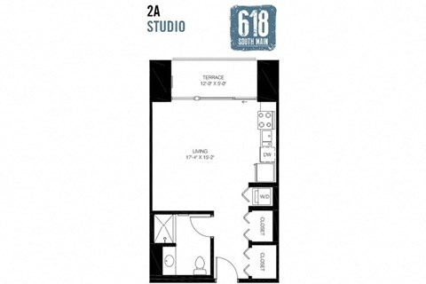 blueprint of a floor plan for a studio apartment